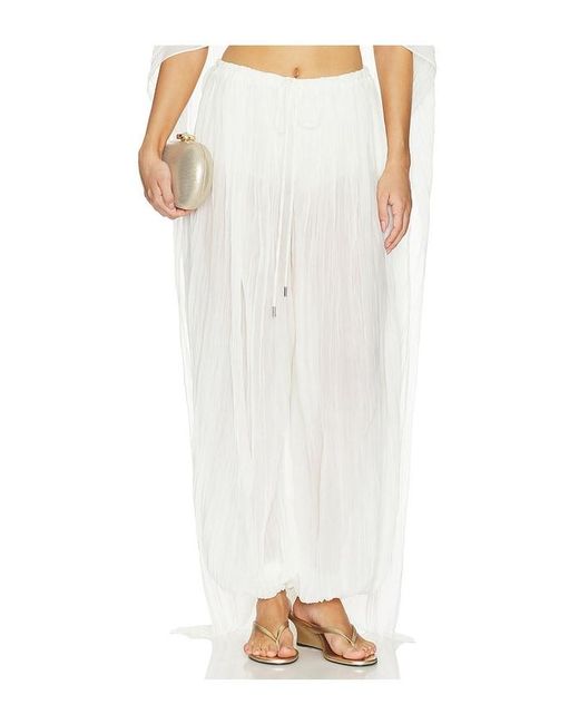 Jonathan Simkhai White Afton Crinkle Jersey Balloon Pant
