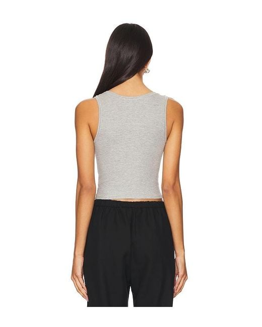 ÉTERNE Black Square Neck Tank Top