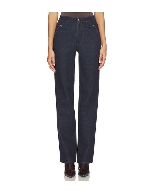 PAIGE Blue Stevie Jeans With Trouser Flap Pockets