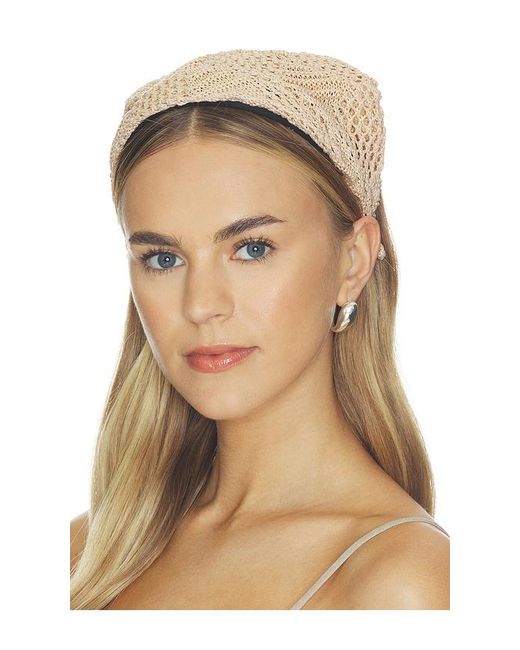Lele Sadoughi White Jackie Crochet Raffia Handkerchief Headband