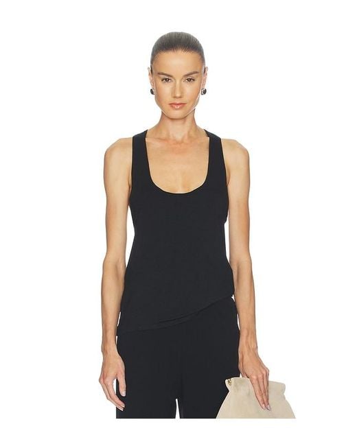 ÉTERNE Black Soft Jersey Hedi Top
