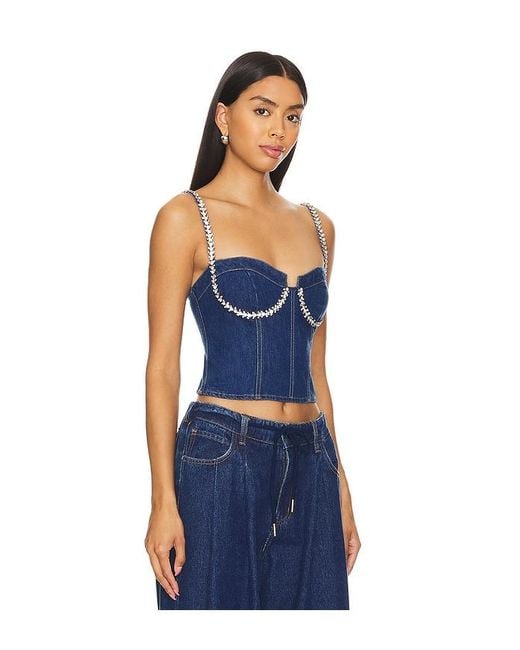 superdown Blue Ash Bustier Top
