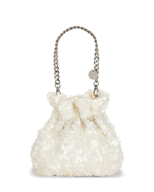 Olga Berg White Mattie Sequin Pouch