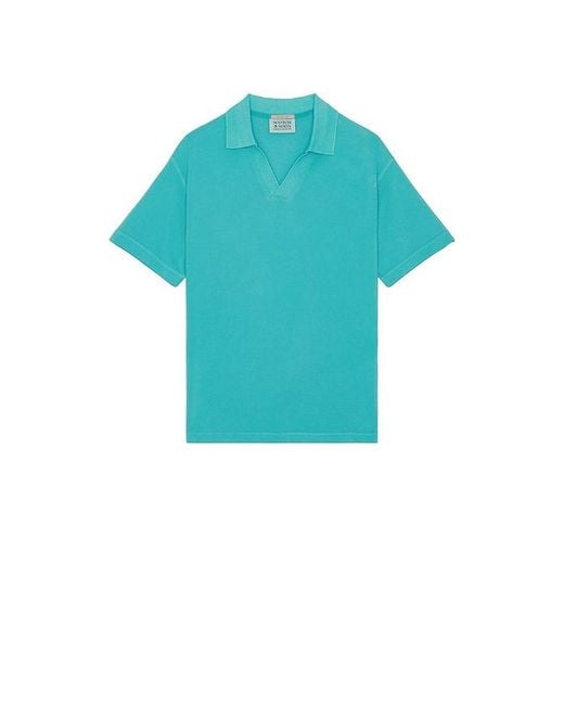 Scotch & Soda Blue 3 Crossed Pique Garment Dyed Polo for men