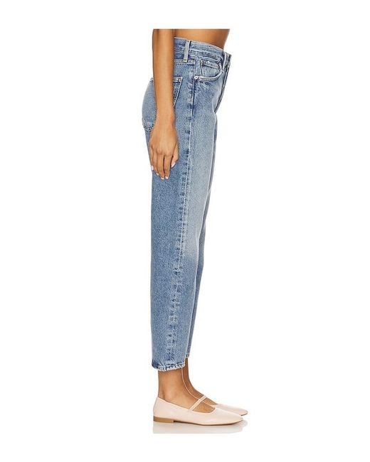 Agolde Blue 90S Mid Rise Loose Straight Crop Jeans