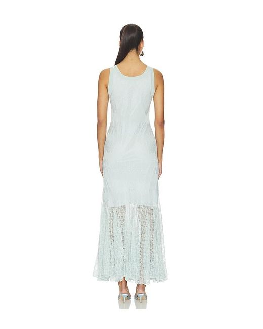 Prabal Gurung White Pointelle Slip Maxi Trumpet Dress