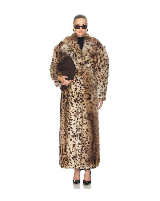AKNVAS Multicolor Kassel Faux Fur Lynx Long Coat