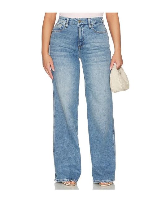 GOOD AMERICAN Blue Good Skate Wide Jeans