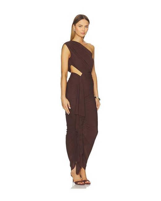 superdown Brown Juliet Midi Dress