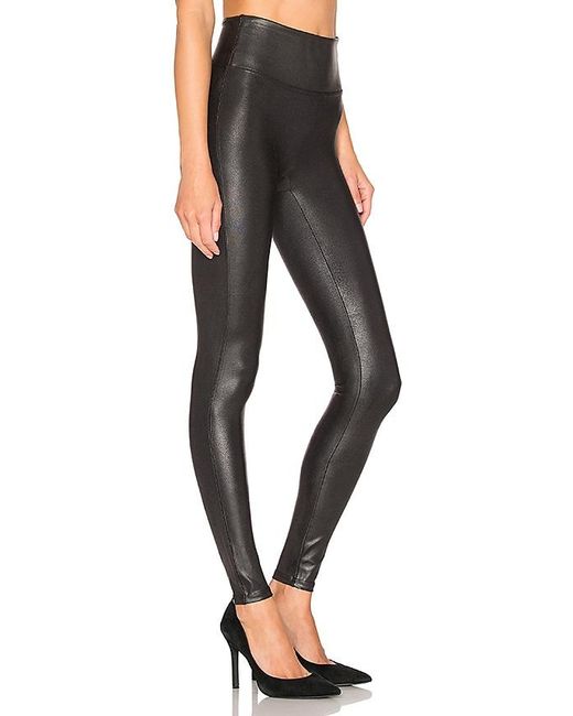 Spanx Black Faux Leather Quilted Leggings