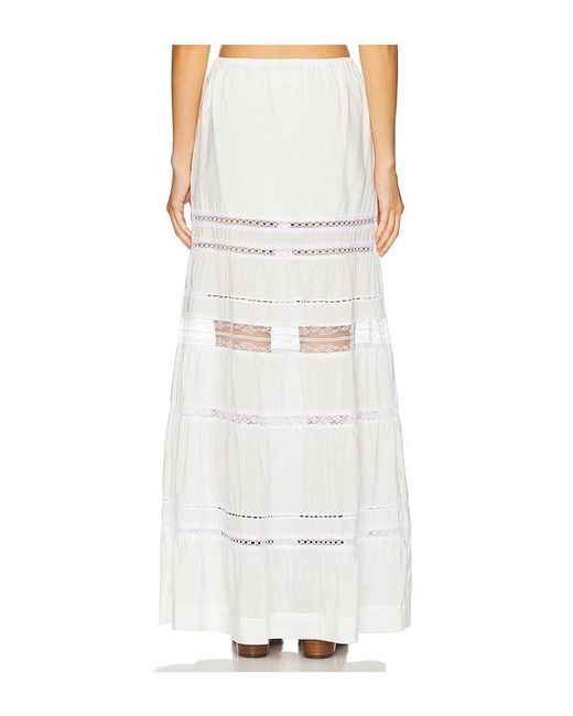 SWF White Tiered Lace Maxi Skirt