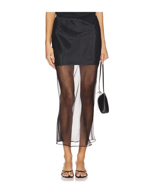Line & Dot Black Denman Midi Skirt