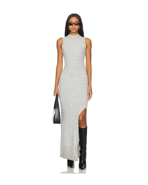 Amanda Uprichard White Slinky Knit Midi Dress