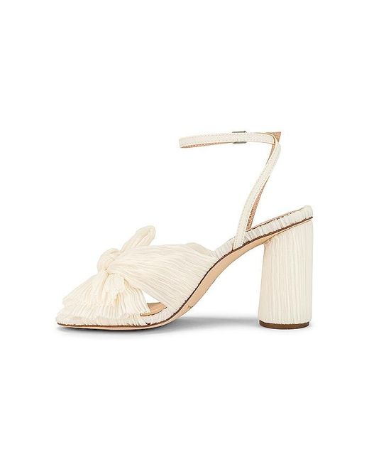 Loeffler Randall White Camellia Pleated Bow Heel
