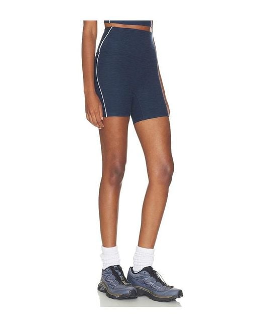 Beyond Yoga Blue Spacedye Streamline 5 Short