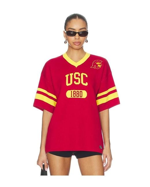 Hype and Vice Red University Of Southern California Knitted Jersey Tee