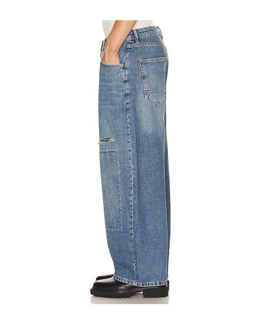 AllSaints Blue Barrel Trash Jeans for men