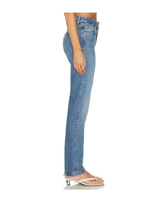 FAVORITE DAUGHTER Blue The Jen Mid Rise Slim Straight Jean