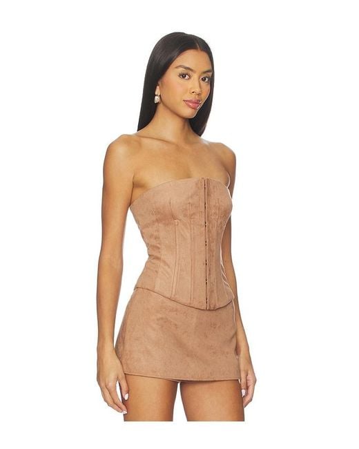 Tularosa Natural Jolie Faux Suede Top