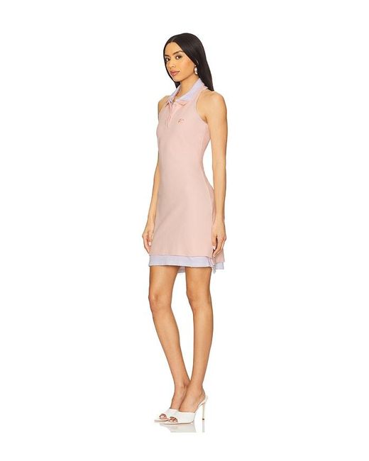【Alexander Wang】Layered polo-style mini dress Layered Polo Halter Minidress in BARELY PINK/WHITE
