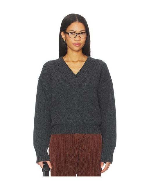 Jersey De Cuello En V Compacto Y Escultural En Color Gris Talla (También En 34, 36, 38) Rohe de color Black