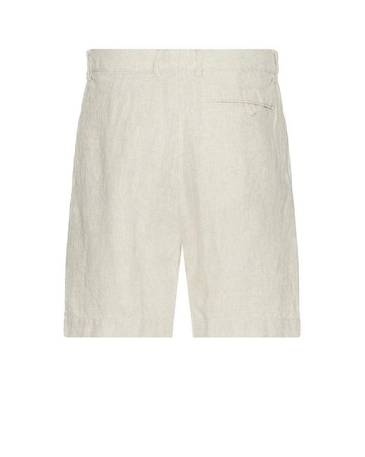 Club Monaco White Pleated Linen Short for men