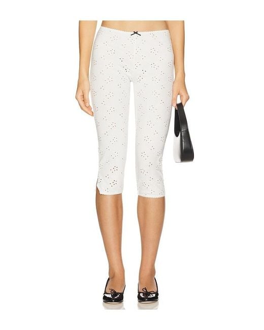 Free People White Caprihose Intimately Fp Full Bloom