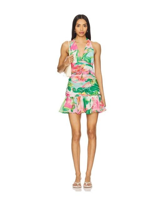 Bardot Red Mave Halter Neck Mini Dress