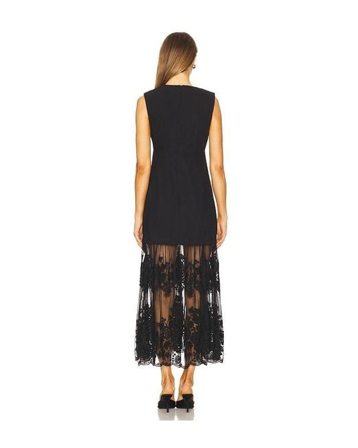 Sea Black Arielle Lace Vneck Midi Dress