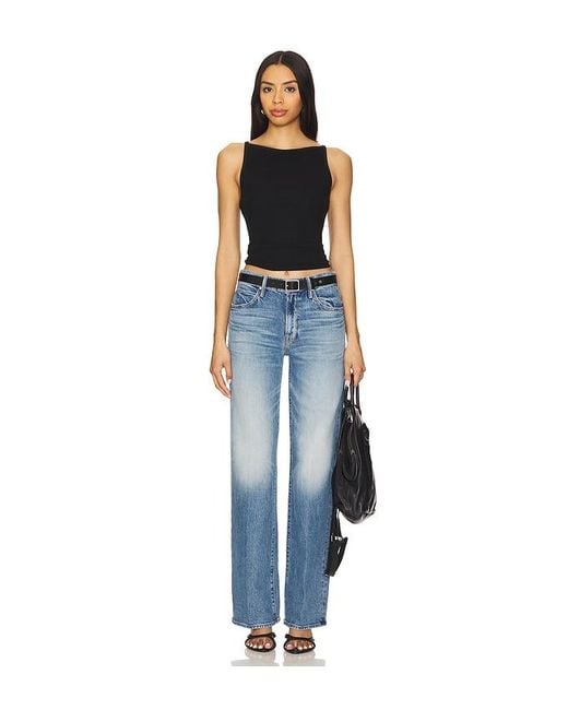 Mother Blue The Mid Rise Tunnel Vision Sneak Jeans