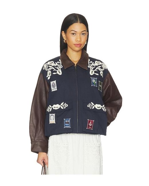 Sea Blue Georgie Sportswear Embroided Jacket