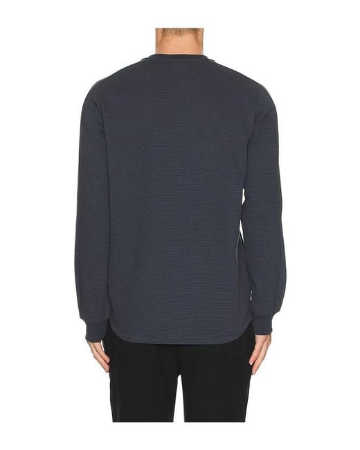 Barefoot Dreams Blue Waffle Thermal Henley for men