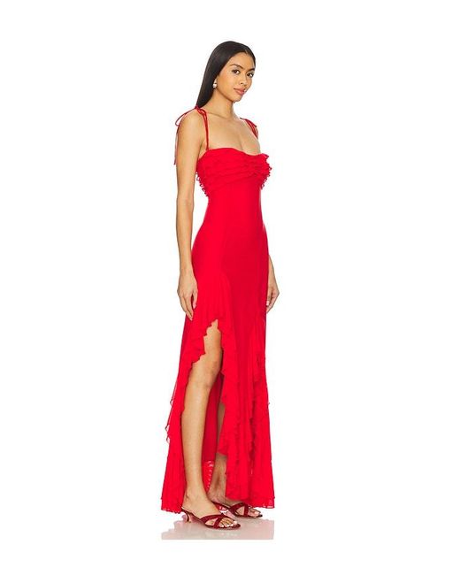 MAJORELLE Red Charrisse Gown