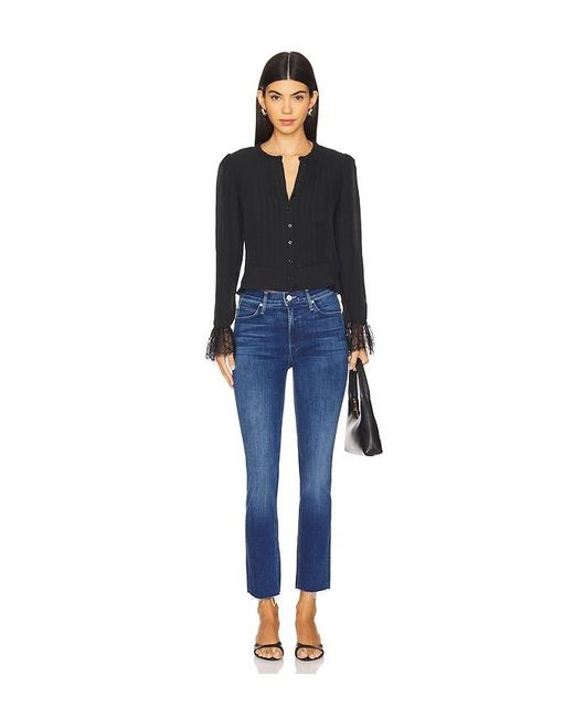 Mother Blue The Mid Rise Dazzler Ankle Fray Jeans