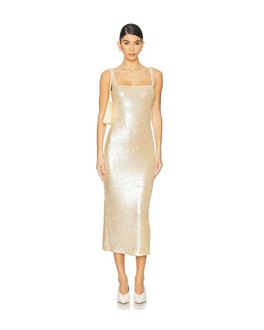 L'academie White 'Academie By Marianna Ceci Sequin Midi Dress