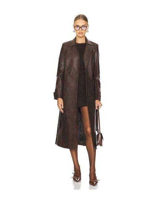 Abrigo En Color Chocolate Talla En Bardot de color Brown