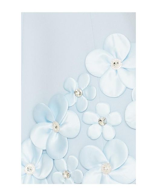 Bronx and Banco White Estelle Floral V-Neck Mini Dress