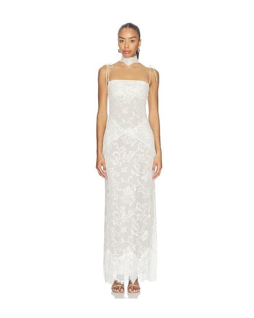 YELLOW THE LABEL White Talia Lace Dress
