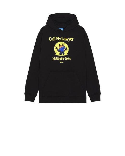 Market Black Smiley Call My Lawyer Bear Hoodie for men