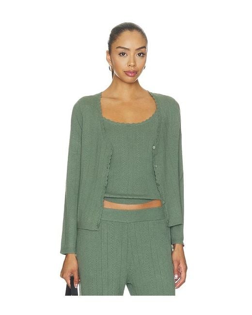 Eberjey Green Pointelle Cardigan