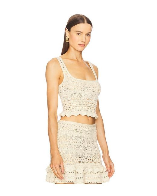 retroféte Natural Damira Crochet Top