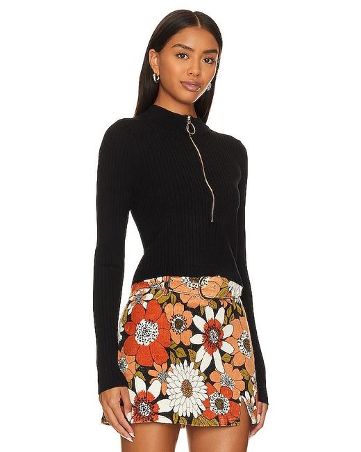 Show Me Your Mumu Black Charlie Zip Sweater