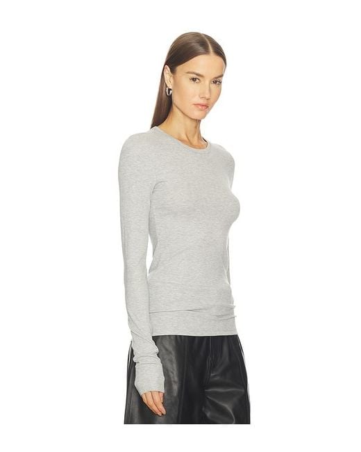 GRLFRND White Crew Neck Extra Long Sleeve Tee