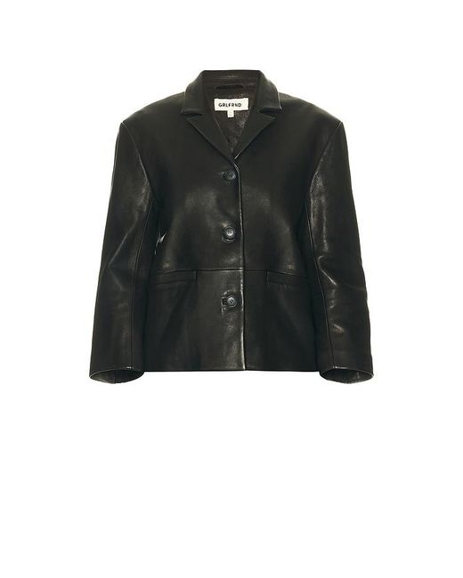 GRLFRND Black Marlo Leather Blazer