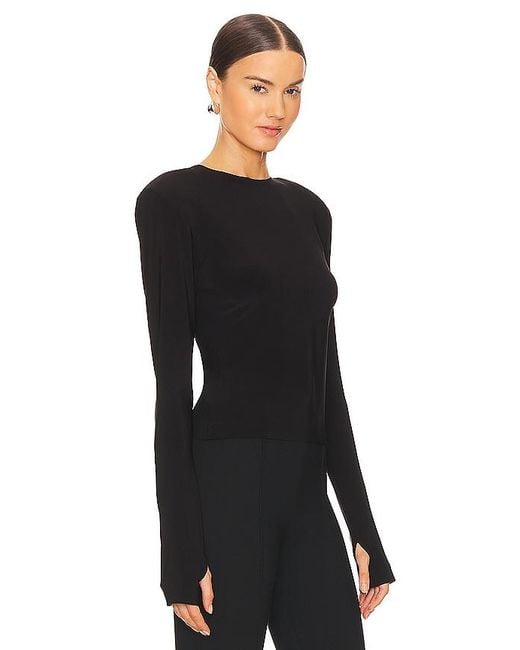 Norma Kamali Black Shoulder Pad Top