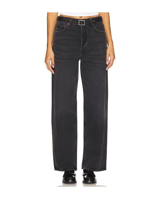 Agolde Black Low Slung Baggy Jeans