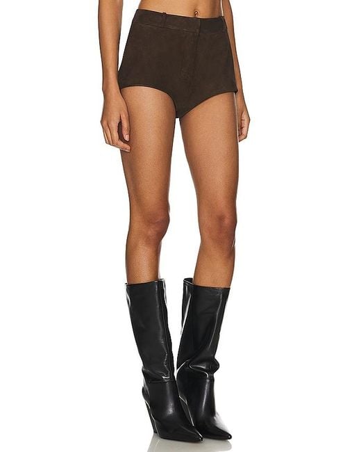 Lamarque Black Annaise Suede Short