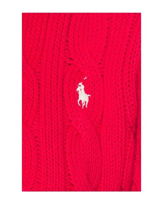 Polo Ralph Lauren Red Cotton Long Sleeve Cardigan