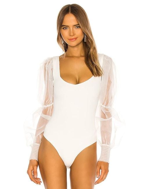 Nbd White Blaine Bodysuit