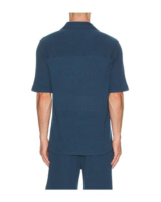 Jonathan Simkhai Blue Troy Short Sleeve Shirt for men